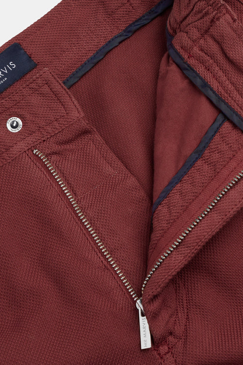 burgundy organic cotton men's shorts with a zip pocket | MR MARVIS