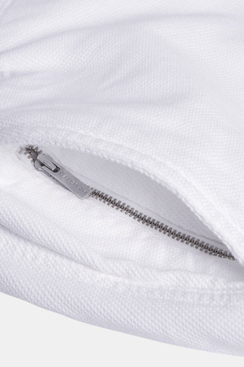 all white organic cotton men's shorts with a zip pocket | MR MARVIS