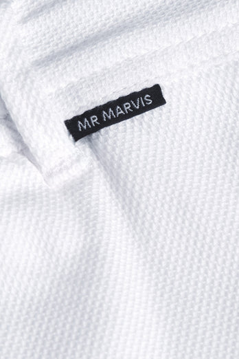 all white organic cotton men's shorts with a zip pocket | MR MARVIS