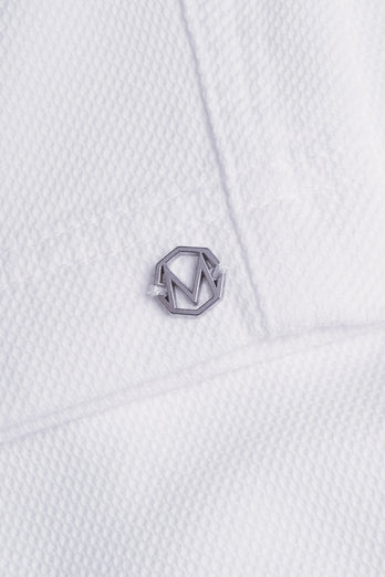 all white organic cotton men's shorts with a zip pocket | MR MARVIS