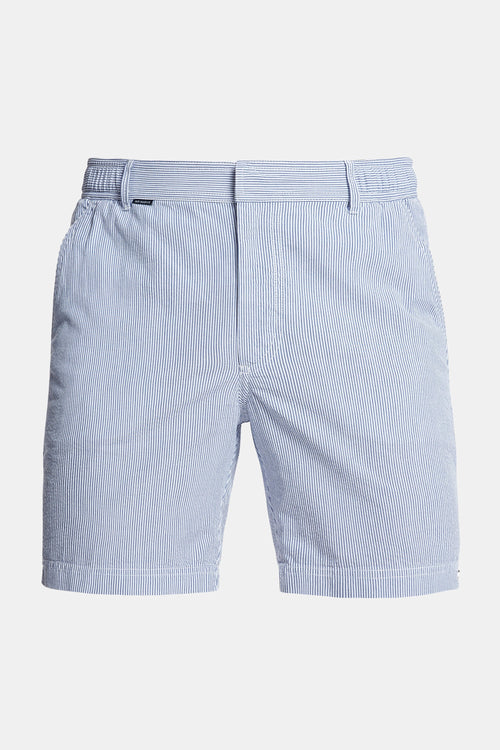 dark blue and white striped lightweight men's shorts | MR MARVIS