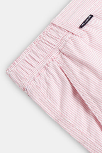 light pink and white striped lightweight men's shorts | MR MARVIS