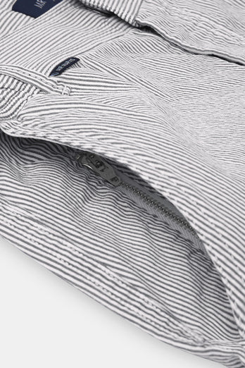 dark grey and white striped lightweight men's shorts | MR MARVIS