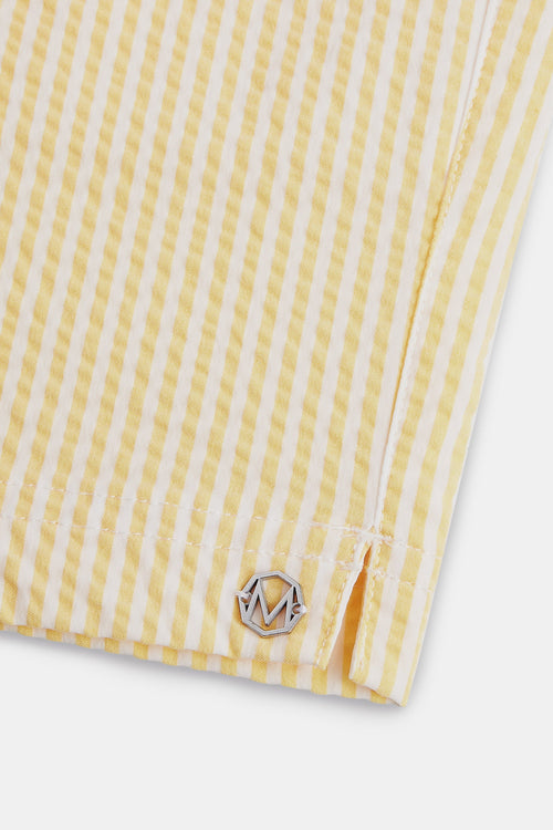 light yellow & white striped men's swim shorts | MR MARVIS