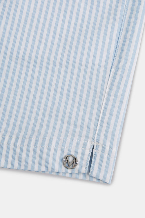 light blue & white striped men's swim shorts | MR MARVIS