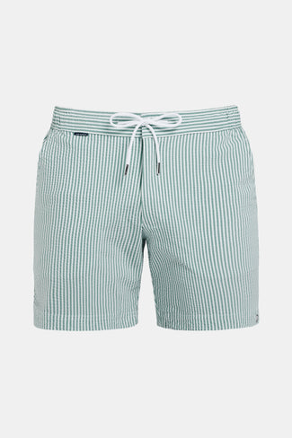 green & white striped men's swim shorts | MR MARVIS