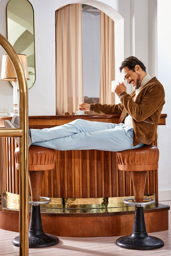 dark green stretch knitted men's trousers | MR MARVIS